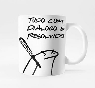 Caneca Meme Flork Dialogo