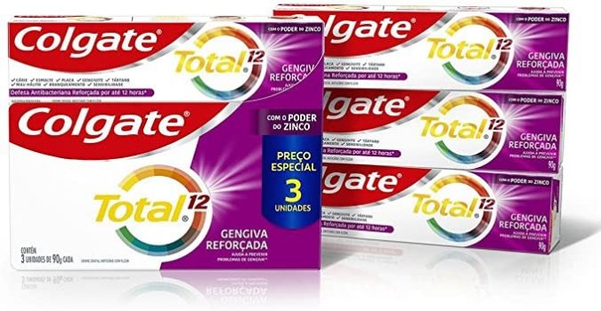Creme Dental Colgate Total 12 Gengiva Reforçada 90g 3 unid, Colgate
