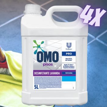 Desinfetante Omo Pro para Piso Lavanda Galão 5L - 4 Unidades