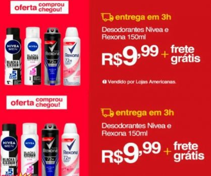 Desodorante Nivea e Rexona 150ml