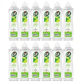 Detergente Lava-Louças Concentrado Cif Clear Poder dos 100 Limões 420g – 12 Unidades