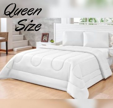 Edredom Casal Queen 3Pçs Cobertor Frio Quente Inverno Branco