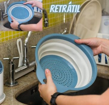 Escorredor de Alimentos Multiuso de Silicone Retrátil - Oikos