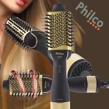 Escova Secadora PHILCO PES15 Soft 1300w Bivolt, Dourado