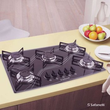 Fogão Cooktop 5q Preto Lines Safanelli - FCL50