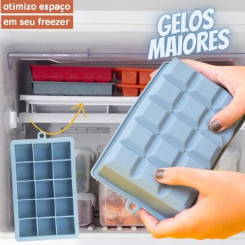 Forma de Gelo 15 Cubos Azul Média - Oikos