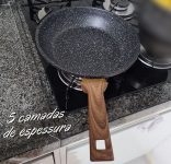 Frigideira 24 cm ColorStone de alumínio com antiaderente, Wooden, ALU8303-WD, Euro Home