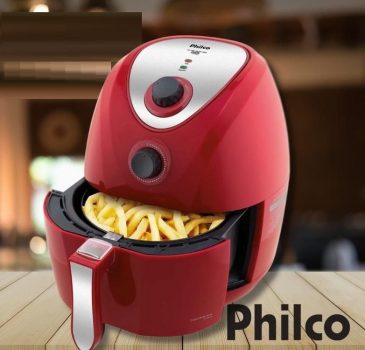 Fritadeira Elétrica Air Fry Saúde PH3L Philco Inox 4,4L - Vermelha