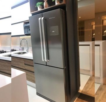Geladeira Brastemp Frost Free Side Inverse 540 litros cor Inox com Ice Maker - BRO80AK