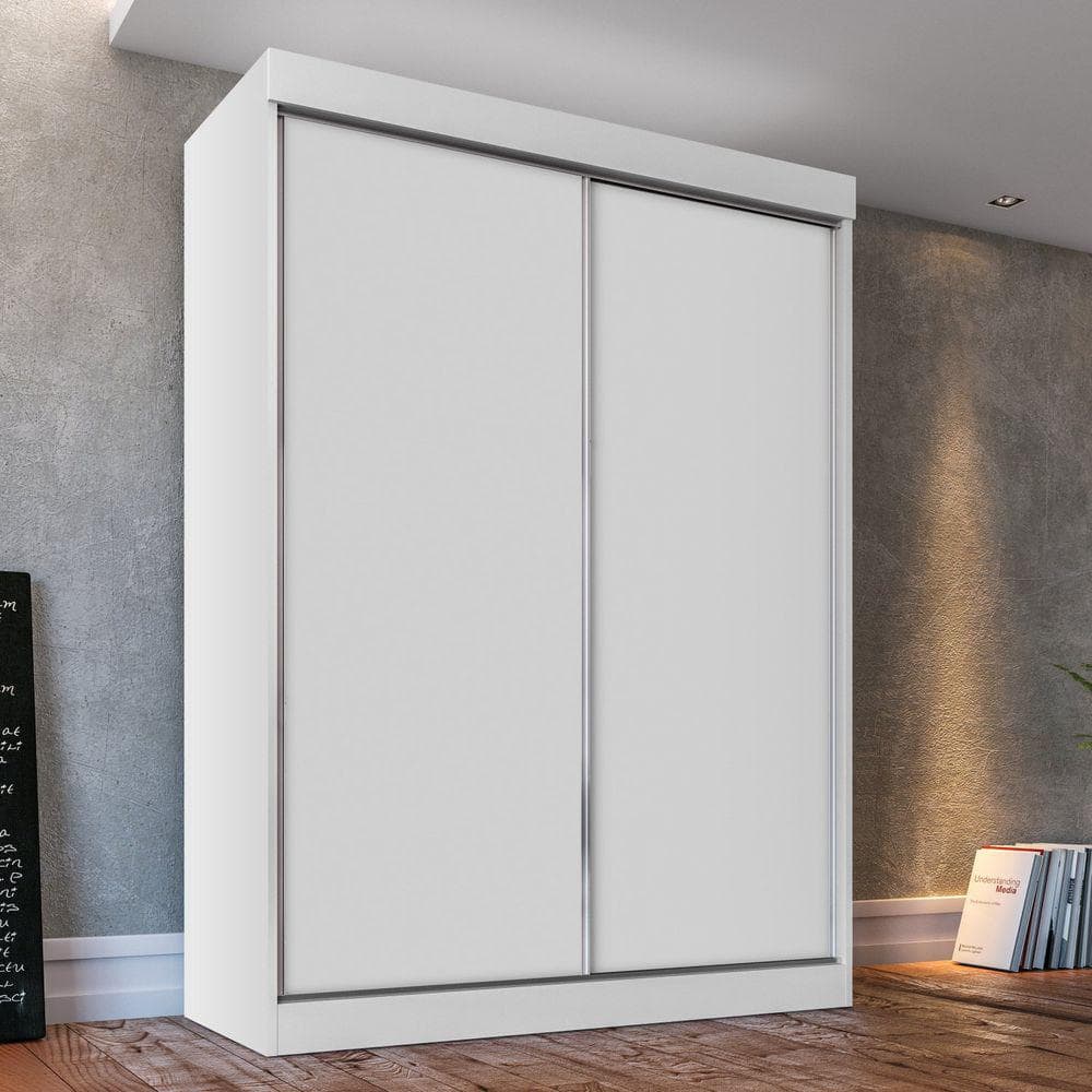 guarda-roupa solteiro 2 portas 4 gavetas yescasa branco