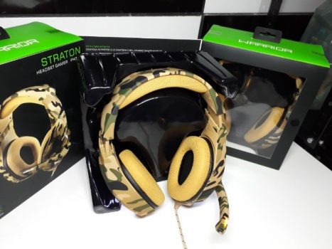 Headset Gamer Warrior Straton USB 2.0 Stereo Army LED Branco - PH305