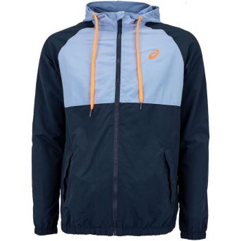 Jaqueta ASICS com Capuz Masculina Manga Raglan Lettering