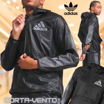Jaqueta Corta-Vento Masculina adidas com Capuz Season