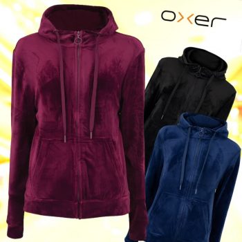 Jaqueta de Plush com Capuz Oxer - Feminina