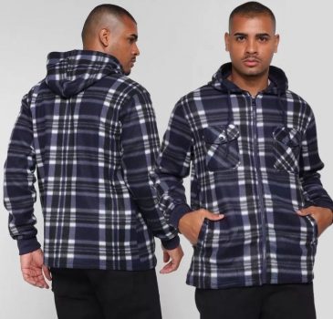 Jaqueta Giorgio Bianco Xadrez Bolso Frontal C/ Capuz Masculina