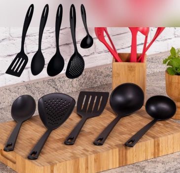 Jogo de Utensílios Tramontina Ability em Nylon Preto 05 Peças