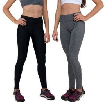 KIT 2 Leggings Fitness Academia Suplex Lisa