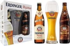 Kit Cerveja Erdinger Garrafa - 1 Erdinger Weissbier 500ml + 1 Erdinger Dunkel 500ml + 1 Copo Erdinger 500ml