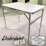 Mesa Dobrável De Alumínio Com Tampo De Mdf, 600 X 450 Mm Palisad