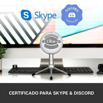 Microfone Condensador USB Blue Snowball iCE com Captação Cardióide, Suporte Ajustável, Conexão Plug and Play para Gravação e Streaming em PC e Mac - Branco