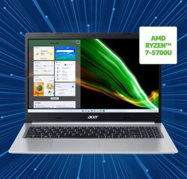 Notebook Acer Aspire 5, Tela de 15.6, amd Ryzen 7 5700U, Windows 11, ssd 256GB, Prata