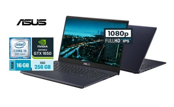 Notebook Gamer Asus Intel Core i5-9300H, NVIDIA GTX 1650, 16GB RAM, 256GB SSD, Tela 15,6 Full HD, Windows 10 Home, Preto - X571GT-AL888T