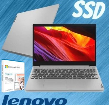 Notebook Lenovo IdeaPad 3i Celeron 4GB 128GB SSD + Microsoft 365 Personal - Windows 11 15.6" 82BU0008BR Prata