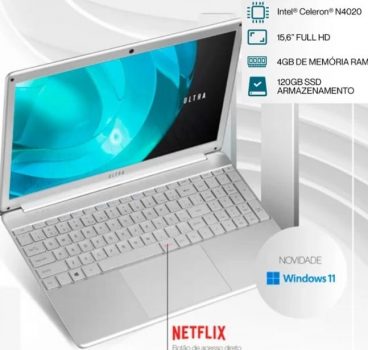 Notebook Ultra Ub220 - Tela 15.6 Full Hd, Intel Celeron, 4gb, Ssd 120gb, Windows 11 + Microsoft 365