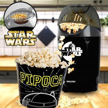Pipoqueira Elétrica Star Wars Sem Óleo Mallory + Balde de Pipoca Gigante