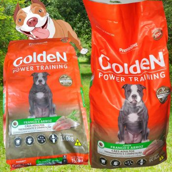 Ração Golden Power Training para Cães Adultos Sabor Frango e Arroz, 15kg Premier Pet Para Todas Grande Adulto,