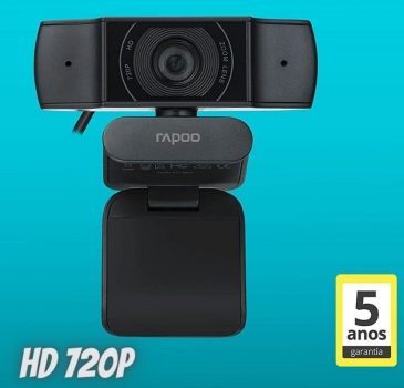 Rapoo Webcam HD 720P Mic sem Ruídos 5 Anos de Garantia C200 - RA015