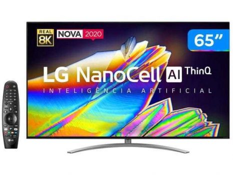 Smart TV LED 65" UHD 8K LG 65NANO96 NanoCell, IPS, Bluetooth, HDR, Inteligência Artificial ThinQ AI, Google Assistente, Alexa IOT, Smart Magic - 2020