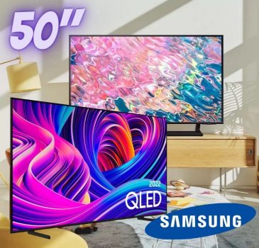 Smart TV Samsung 50" QLED 4K Q60B 2022 Design Air Slim, Processador Quantum Lite, Base Ajustável - 50''