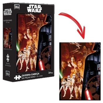 Star Wars Ep. IV, V e VI - Quebra-Cabeça - 500 peças Nano, Toyster Brinquedos, Multicor