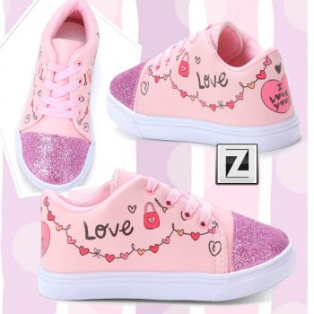 Tênis Infantil Kurz Love Glitter Feminino