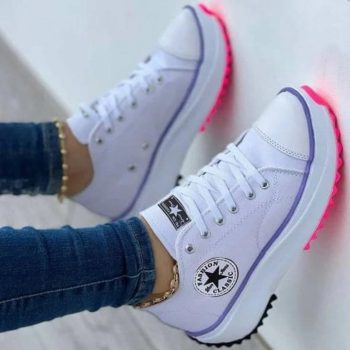 Tênis Star Taylor Feminino Plataforma Lona 2022 Sola Colorida Macio e confortavel - SEVEN