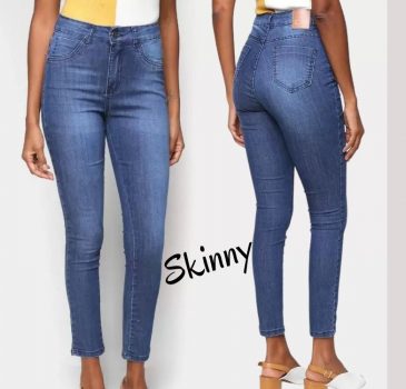 Calça Jeans Skinny Ecxo Básica Cintura Média Feminina