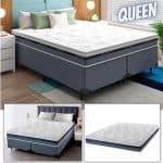 Cama Box Queen Size Hellen Prime com Molas Ensacadas 58 x 158 x 198 cm – Cinza/Preta