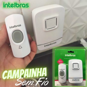 Campainha Eletrônica Sem Fio com Bateria CIB 100 Branco Intelbras