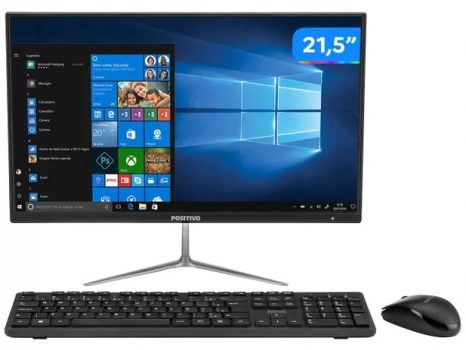 Computador All in One Positivo Union C4128A-21 - Intel Celeron Dual-Core 4GB 128GB SSD LED 21,5