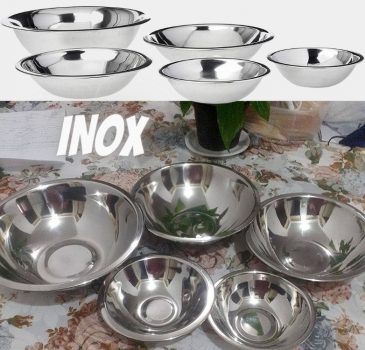 Conjunto com 5 Tigelas Rasas Inox, IN0051, Euro Home