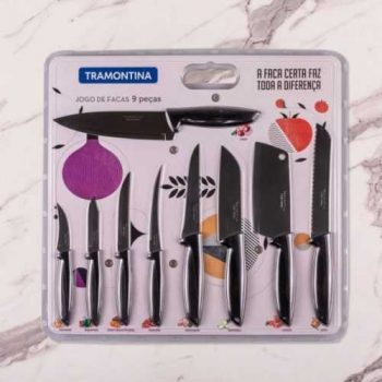 Conjunto De Facas 9 Pecas Tramontina Plenus Em Aco Inox E Polipropileno
