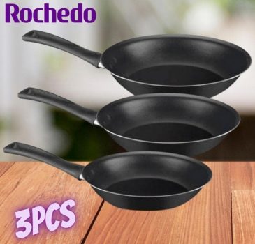 Conjunto de Frigideiras Rochedo Todo Dia 18cm, 20cm e 24cm