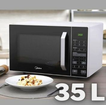 Forno Micro-ondas 35L Branco e Preto Midea 127V MXSA35P1