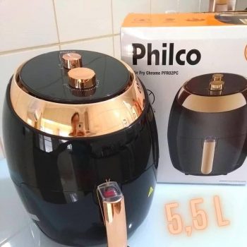Fritadeira Sem Óleo - Air Fryer Philco Chrome 5,5 Litros Preta Com Timer - 127v
