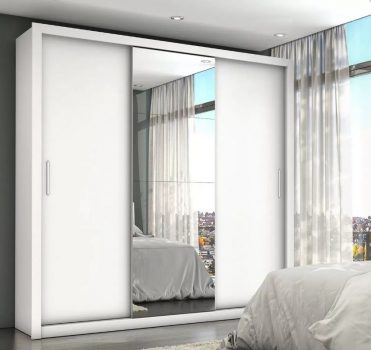 Guarda Roupa Casal 4 Espelhos 3 Portas de Correr 4 Gavetas Max Plus Espresso Móveis