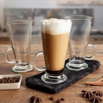 Jogo de Canecas Café de Vidro Transparente 300ml - Haus Concept Pavillion 3 Peças