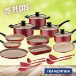 Jogo de Panelas Coimbra Tramontina 15 Peças - Vermelho