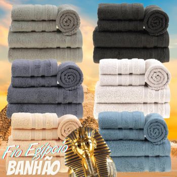 Jogo de Toalha Banhão Fio Egípcio Cairo 5 Peças - Classic Home By Buddemeyer