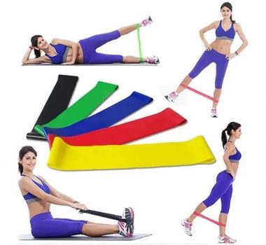 Kit 5 Faixas Elasticas Mini Band Exercicios em Casa Extensor Academia Yoga Pilates Fitness Crossfit